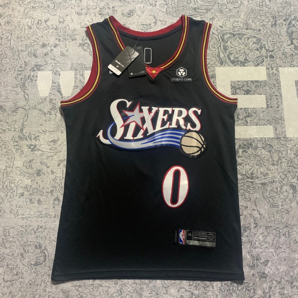 Nike Tyrese Maxey Philadelphia 76ers Jersey Mens 44 Black NEW City Edition 0